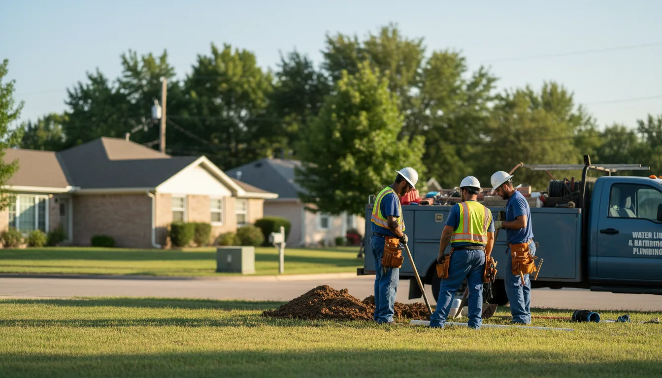 Residential water line and bathroom plumbing service in Adams, MA